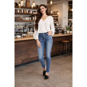 Madewell 10" High Rise Skinny Jeans – Button Front Edition (Size 26)